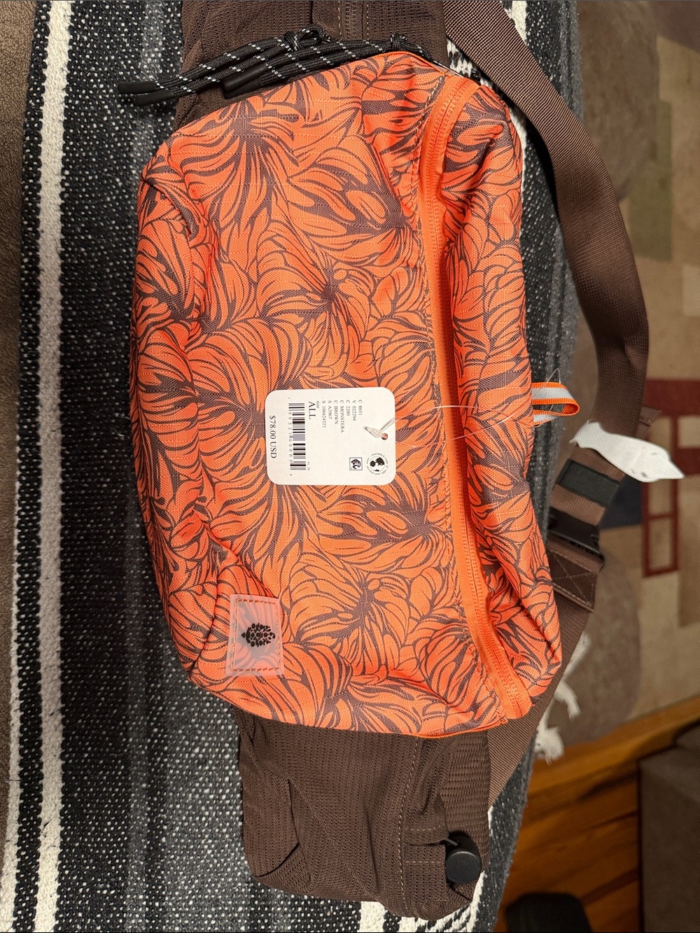 Free People Orange Floral Crossbody Belt Bag